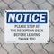 Signmission Please Stop At The Reception Desk Before OSHA Notice Sign, Plastic, 10in W x 7in L, 2PK OS-2PACK-NS-P-710-L-17598 - alternate 6
